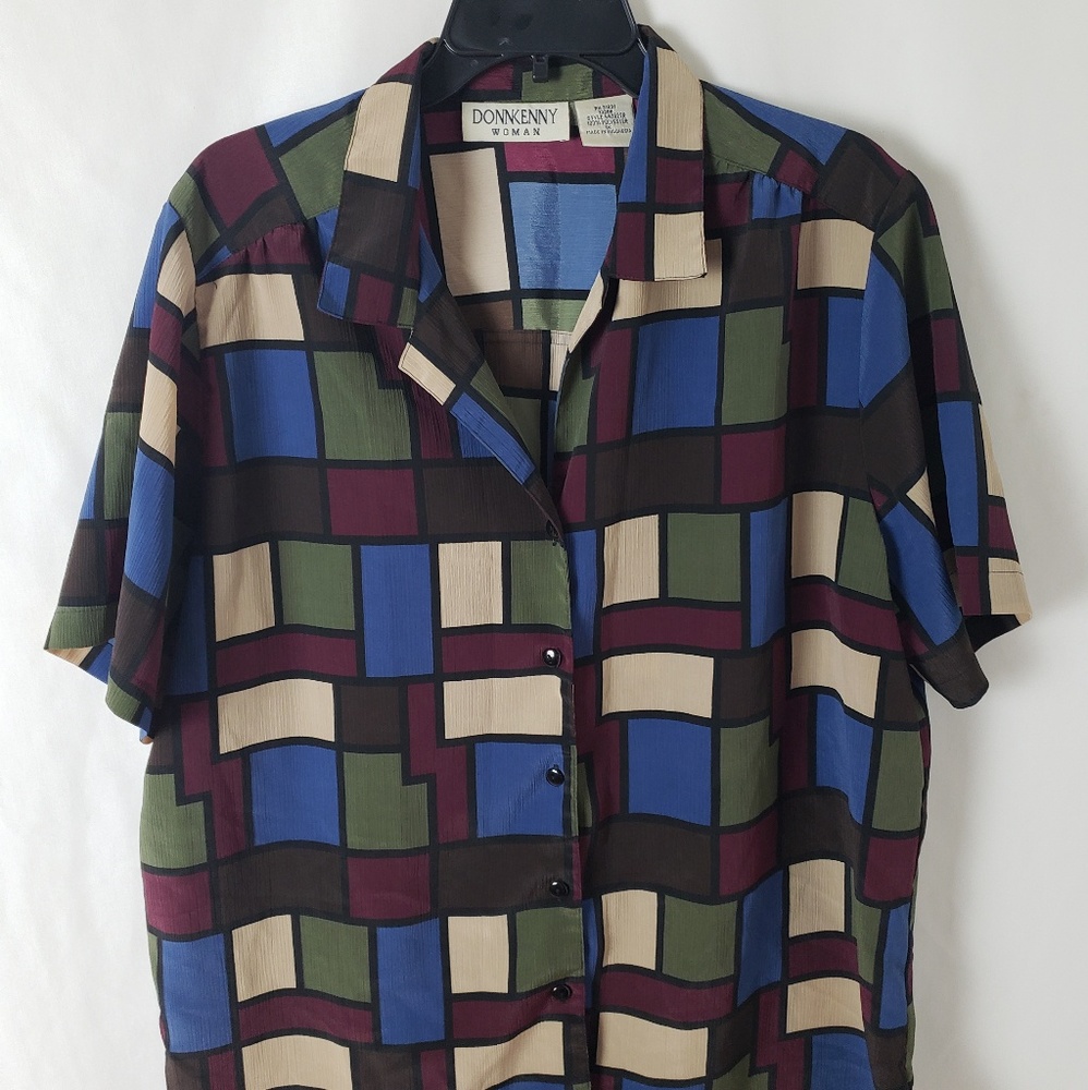 Women's Color Block Fashion Blouse Plus #77